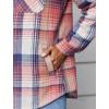 Zeagoo Womens Plaid Shacket Jacket Long Sleeve Fleece Hooded Jackets Fall Winter Warm Coat S-2XL(Pink)