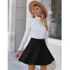 Zeagoo Women’s Skirt Basic Mini Skater Skirt 2026 Summer Skirts Stretchable High Waist A-Line Valentines Skirts(Black)