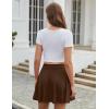 Zeagoo Women’s Skirt Basic Mini Skater Skirt 2026 Summer Skirts Stretchable High Waist A-Line Valentines Skirts(Brown)