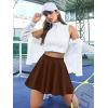 Zeagoo Women’s Skirt Basic Mini Skater Skirt 2026 Summer Skirts Stretchable High Waist A-Line Valentines Skirts(Brown)