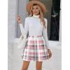 Zeagoo Women’s Skirt Basic Mini Skater Skirt 2026 Summer Skirts Stretchable High Waist A-Line Valentines Skirts(Gw326)