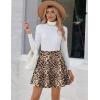 Zeagoo Women’s Skirt Basic Mini Skater Skirt 2026 Summer Skirts Stretchable High Waist A-Line Valentines Skirts(Leopard Print)