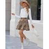Zeagoo Women’s Skirt Basic Mini Skater Skirt 2026 Summer Skirts Stretchable High Waist A-Line Valentines Skirts(Leopard Print)