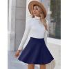 Zeagoo Women’s Skirt Basic Mini Skater Skirt 2026 Summer Skirts Stretchable High Waist A-Line Valentines Skirts(Navy Blue)