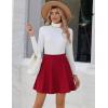 Zeagoo Women’s Skirt Basic Mini Skater Skirt 2026 Summer Skirts Stretchable High Waist A-Line Valentines Skirts(Red)
