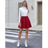 Zeagoo Women’s Skirt Basic Mini Skater Skirt 2026 Summer Skirts Stretchable High Waist A-Line Valentines Skirts(Red)