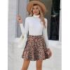 Zeagoo Women’s Skirt Basic Mini Skater Skirt 2026 Summer Skirts Stretchable High Waist A-Line Valentines Skirts(Red Floral)