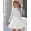 Zeagoo Women’s Skirt Basic Mini Skater Skirt 2026 Summer Skirts Stretchable High Waist A-Line Valentines Skirts(White)