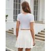 Zeagoo Women’s Skirt Basic Mini Skater Skirt 2026 Summer Skirts Stretchable High Waist A-Line Valentines Skirts(White)