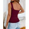 Zeagoo Women’s Square Neck Double Lined Tank Tops Cute Summer Tops Slim Fit Basic Sleeveless Shirts(Wine Red)