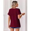 Zeagoo Womens Summer Tops Rolled Short Sleeve V Neck Shirts Casual Dressy Business Work Blouses Outfits(1-wine Red-2)