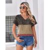 Zeagoo Womens Summer Tops Rolled Short Sleeve V Neck Shirts Casual Dressy Business Work Blouses Outfits(Flower-xh553)