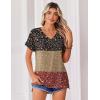 Zeagoo Womens Summer Tops Rolled Short Sleeve V Neck Shirts Casual Dressy Business Work Blouses Outfits(Flower-xh553)