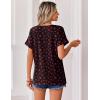 Zeagoo Womens Summer Tops Rolled Short Sleeve V Neck Shirts Casual Dressy Business Work Blouses Outfits(Red Heart-kt6)