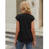 Zeagoo Womens Tops Short Sleeve V Neck Shirts Summer Dressy Casual Business Clothes Work Blouses Fashion Clothing Outfits(A01 Black)