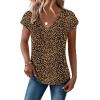 Zeagoo Womens Tops Short Sleeve V Neck Shirts Summer Dressy Casual Business Clothes Work Blouses Fashion Clothing Outfits(An136 Cheetah Print)