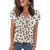 Zeagoo Womens Tops Short Sleeve V Neck Shirts Summer Dressy Casual Business Clothes Work Blouses Fashion Clothing Outfits(An446 Cheetah Print)
