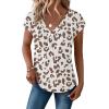 Zeagoo Womens Tops Short Sleeve V Neck Shirts Summer Dressy Casual Business Clothes Work Blouses Fashion Clothing Outfits(An446 Cheetah Print)