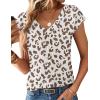 Zeagoo Womens Tops Short Sleeve V Neck Shirts Summer Dressy Casual Business Clothes Work Blouses Fashion Clothing Outfits(An446 Cheetah Print)