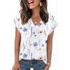 Zeagoo Womens Tops Short Sleeve V Neck Shirts Summer Dressy Casual Business Clothes Work Blouses Fashion Clothing Outfits(Bf290 Boho)