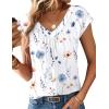 Zeagoo Womens Tops Short Sleeve V Neck Shirts Summer Dressy Casual Business Clothes Work Blouses Fashion Clothing Outfits(Bf290 Boho)