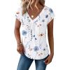 Zeagoo Womens Tops Short Sleeve V Neck Shirts Summer Dressy Casual Business Clothes Work Blouses Fashion Clothing Outfits(Bf290 Boho)