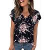 Zeagoo Womens Tops Short Sleeve V Neck Shirts Summer Dressy Casual Business Clothes Work Blouses Fashion Clothing Outfits(Bf332)