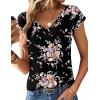 Zeagoo Womens Tops Short Sleeve V Neck Shirts Summer Dressy Casual Business Clothes Work Blouses Fashion Clothing Outfits(Bf332)