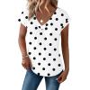 Zeagoo Womens Tops Short Sleeve V Neck Shirts Summer Dressy Casual Business Clothes Work Blouses Fashion Clothing Outfits(Jh592 Polka Dot)