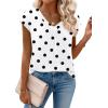 Zeagoo Womens Tops Short Sleeve V Neck Shirts Summer Dressy Casual Business Clothes Work Blouses Fashion Clothing Outfits(Jh592 Polka Dot)