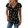 Zeagoo Womens Tops Short Sleeve V Neck Shirts Summer Dressy Casual Business Clothes Work Blouses Fashion Clothing Outfits(Jh601 Polka Dot)