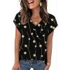 Zeagoo Womens Tops Short Sleeve V Neck Shirts Summer Dressy Casual Business Clothes Work Blouses Fashion Clothing Outfits(Jh601 Polka Dot)