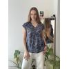 Zeagoo Womens Tops Short Sleeve V Neck Shirts Summer Dressy Casual Business Clothes Work Blouses Fashion Clothing Outfits(Mz473 Vintage Printed)