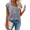 Zeagoo Womens Tops Short Sleeve V Neck Shirts Summer Dressy Casual Business Clothes Work Blouses Fashion Clothing Outfits(Mz919)