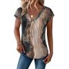 Zeagoo Womens Tops Short Sleeve V Neck Shirts Summer Dressy Casual Business Clothes Work Blouses Fashion Clothing Outfits(Sa1)