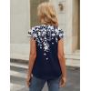 Zeagoo Womens Tops Short Sleeve V Neck Shirts Summer Dressy Casual Business Clothes Work Blouses Fashion Clothing Outfits(Sf103 Boho)