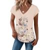 Zeagoo Womens Tops Short Sleeve V Neck Shirts Summer Dressy Casual Business Clothes Work Blouses Fashion Clothing Outfits(Sf142)