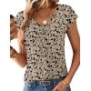 Zeagoo Womens Tops Short Sleeve V Neck Shirts Summer Dressy Casual Business Clothes Work Blouses Fashion Clothing Outfits(Sf154)
