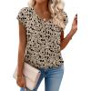Zeagoo Womens Tops Short Sleeve V Neck Shirts Summer Dressy Casual Business Clothes Work Blouses Fashion Clothing Outfits(Sf154)