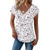 Zeagoo Womens Tops Short Sleeve V Neck Shirts Summer Dressy Casual Business Clothes Work Blouses Fashion Clothing Outfits(Sf224 Floral Printed)