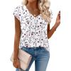 Zeagoo Womens Tops Short Sleeve V Neck Shirts Summer Dressy Casual Business Clothes Work Blouses Fashion Clothing Outfits(Sf224 Floral Printed)