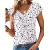 Zeagoo Womens Tops Short Sleeve V Neck Shirts Summer Dressy Casual Business Clothes Work Blouses Fashion Clothing Outfits(Sf224 Floral Printed)