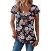 Zeagoo Womens Tops Short Sleeve V Neck Shirts Summer Dressy Casual Business Clothes Work Blouses Fashion Clothing Outfits(Sf245 Floral Printed)
