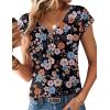 Zeagoo Womens Tops Short Sleeve V Neck Shirts Summer Dressy Casual Business Clothes Work Blouses Fashion Clothing Outfits(Sf245 Floral Printed)
