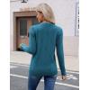 Zeagoo Womens V Neck Sweaters Shirts Long Sleeve Lightweight Ribbed Knit Pullover Sweater Blouse Tops with Buttons Oufits(Blue)