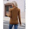 Zeagoo Womens V Neck Sweaters Shirts Long Sleeve Lightweight Ribbed Knit Pullover Sweater Blouse Tops with Buttons Oufits(Brownie)