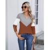 Zeagoo Womens V Neck Sweaters Shirts Long Sleeve Lightweight Ribbed Knit Pullover Sweater Blouse Tops with Buttons Oufits(C-grey Caramel)