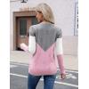 Zeagoo Womens V Neck Sweaters Shirts Long Sleeve Lightweight Ribbed Knit Pullover Sweater Blouse Tops with Buttons Oufits(C-grey Pink)