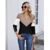 Zeagoo Womens V Neck Sweaters Shirts Long Sleeve Lightweight Ribbed Knit Pullover Sweater Blouse Tops with Buttons Oufits(C-khaki Black)