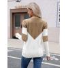 Zeagoo Womens V Neck Sweaters Shirts Long Sleeve Lightweight Ribbed Knit Pullover Sweater Blouse Tops with Buttons Oufits(C-khaki White)